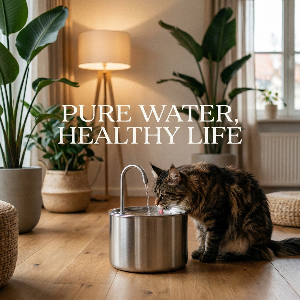 Wireless Smart Pet Water Fountain - 304 Stainless Steel, 2.2L Automatic Dog & Cat Water Dispenser with Motion Sensor, 4000mAh Long-Lasting Battery
